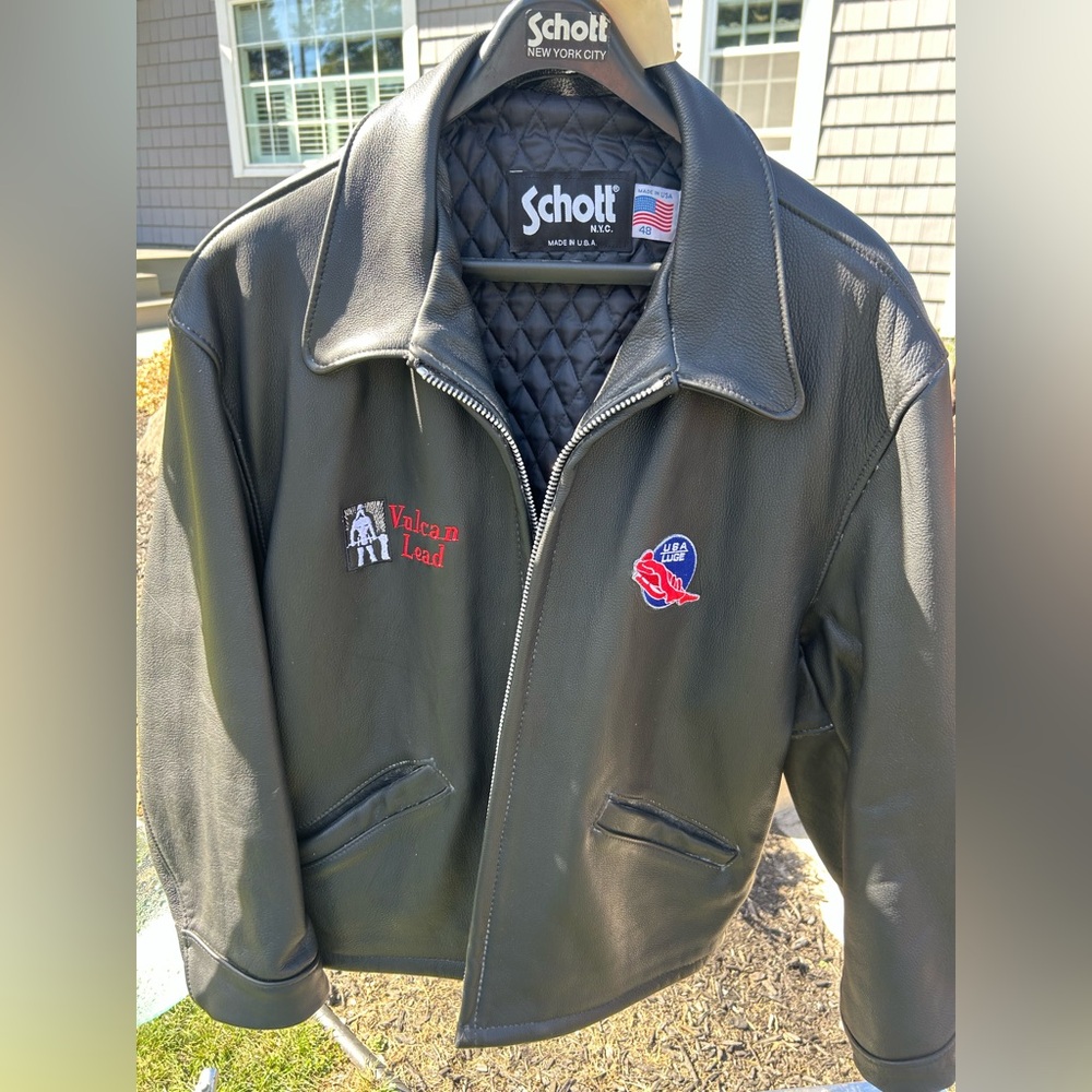Schot Black Leather Bomber Jacket for Men